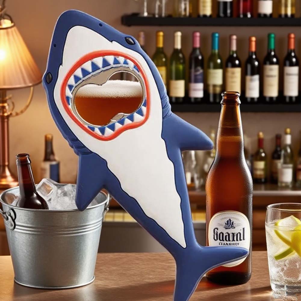 Wine Beer Fridge - 3D Shark‑Shaped Magnetic Beer Opener, Cute