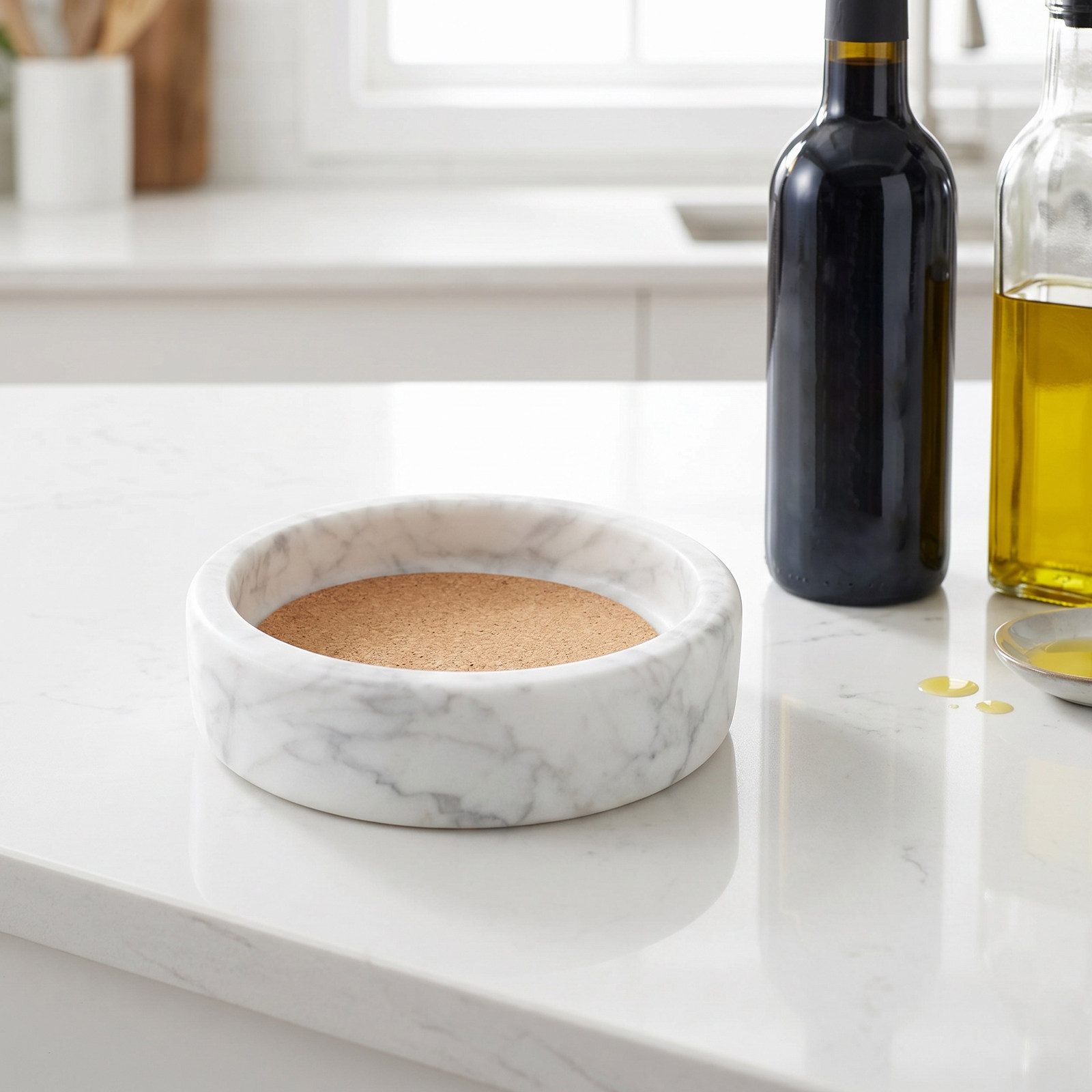 Wine Beer Drink - Wine Bottle Coaster Pad Marble Pattern