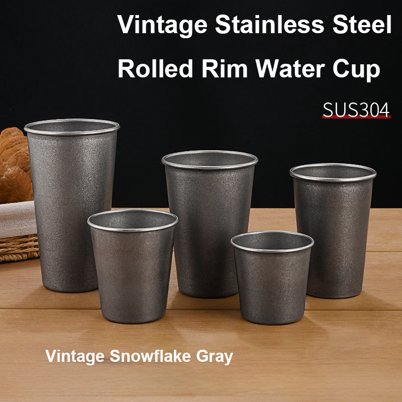 Wine Beer Drink - Retro Silver Stainless Steel Drinking Cups