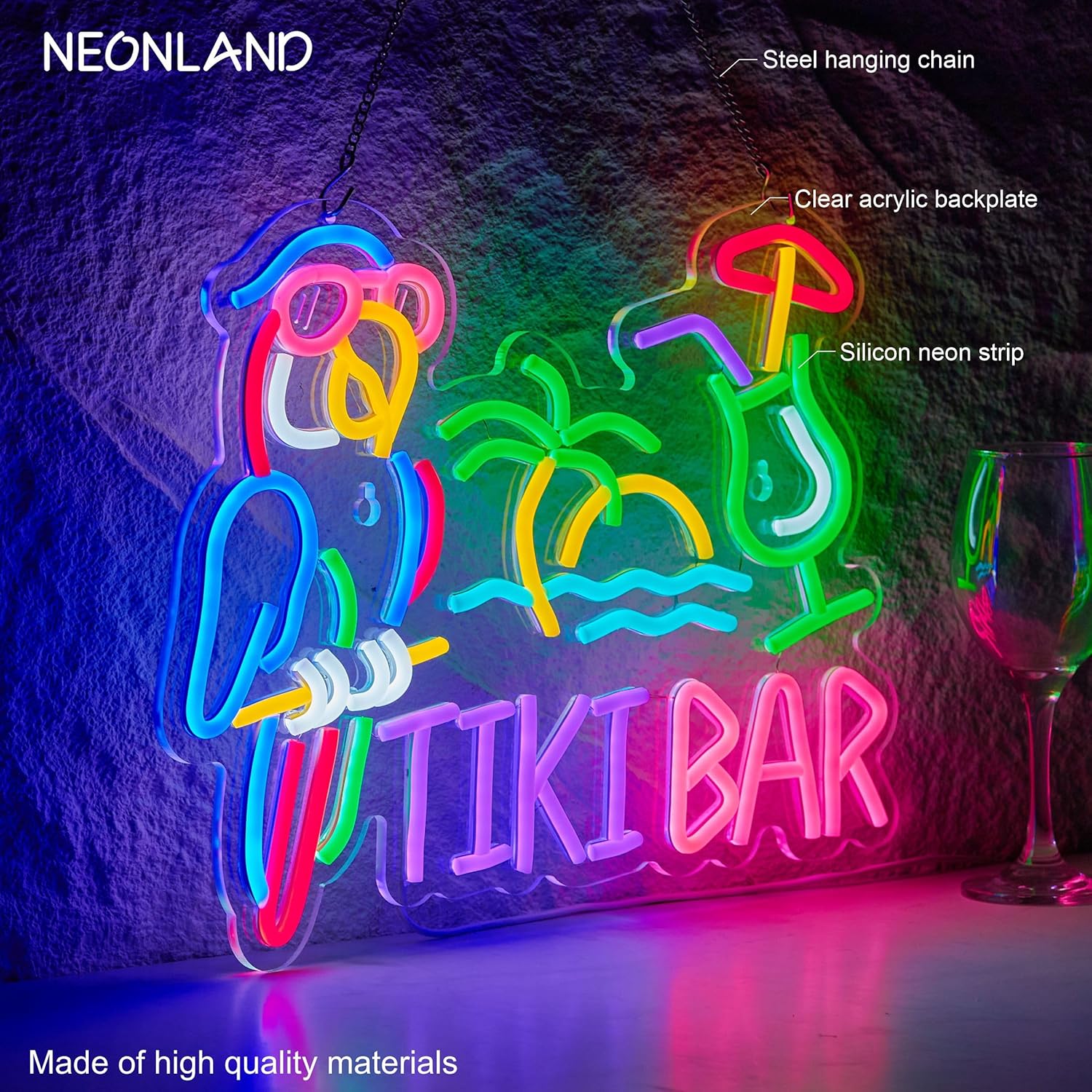 Tiki Bar Parrot Palm Tree Neon - đánh giá và giá Beer & Wine Downtown