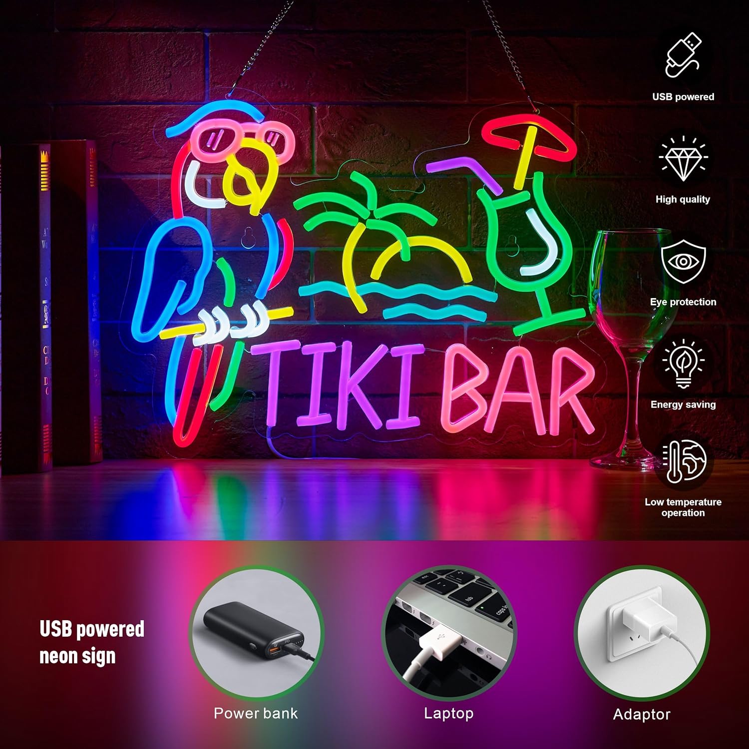 Tiki Bar Parrot Palm Tree Neon - đánh giá và giá Beer & Wine Downtown