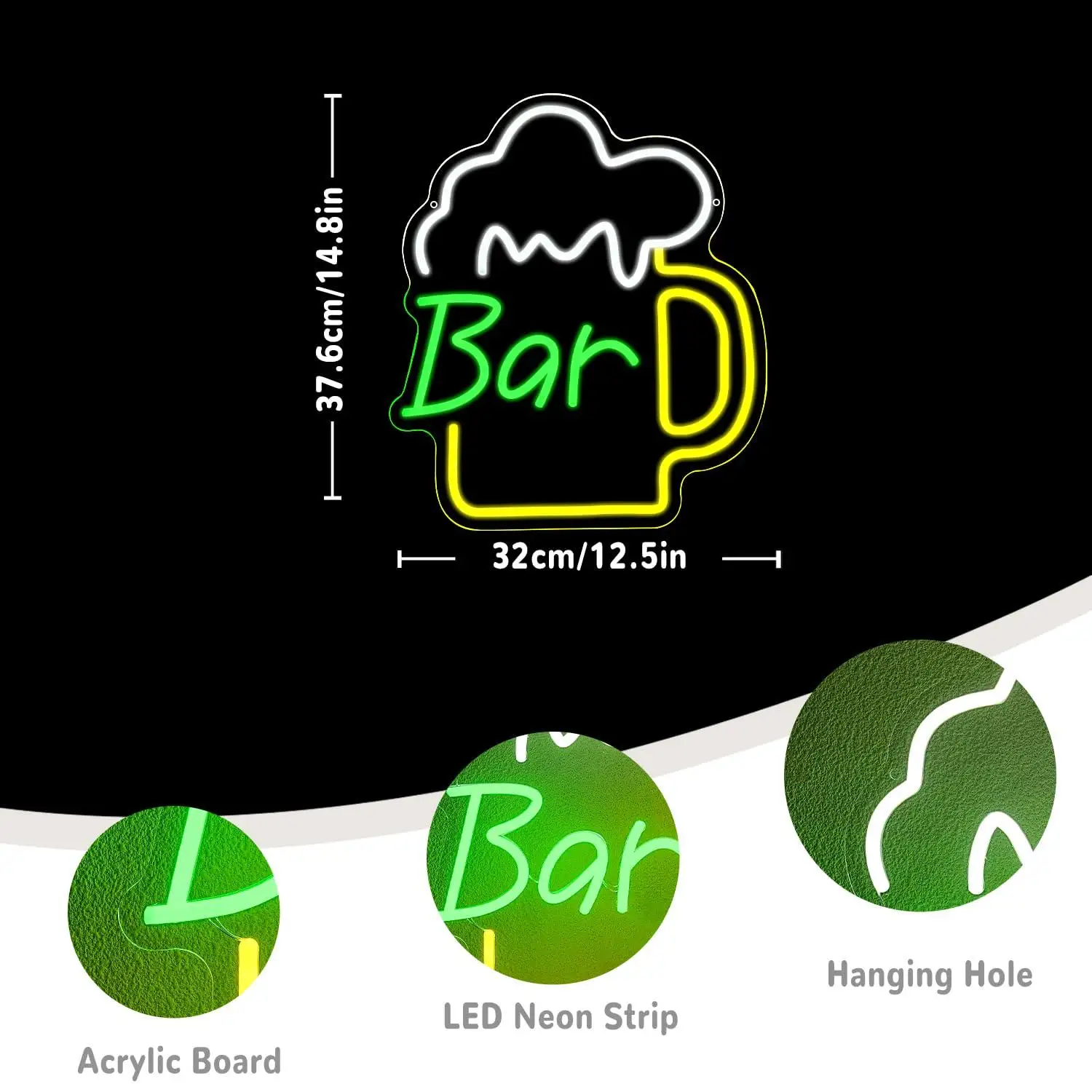 Beer Bar Neon Sign USB Dimmabl - đánh giá và giá Beer & Wine Downtown